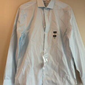 Calvin Klein Blue Dress Shirt Crisp Formal Design